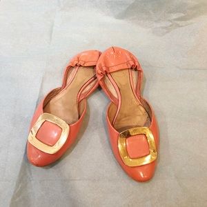 Roger Vivier D’orsay buckle ballerine ballet cherry pink patent leather flats